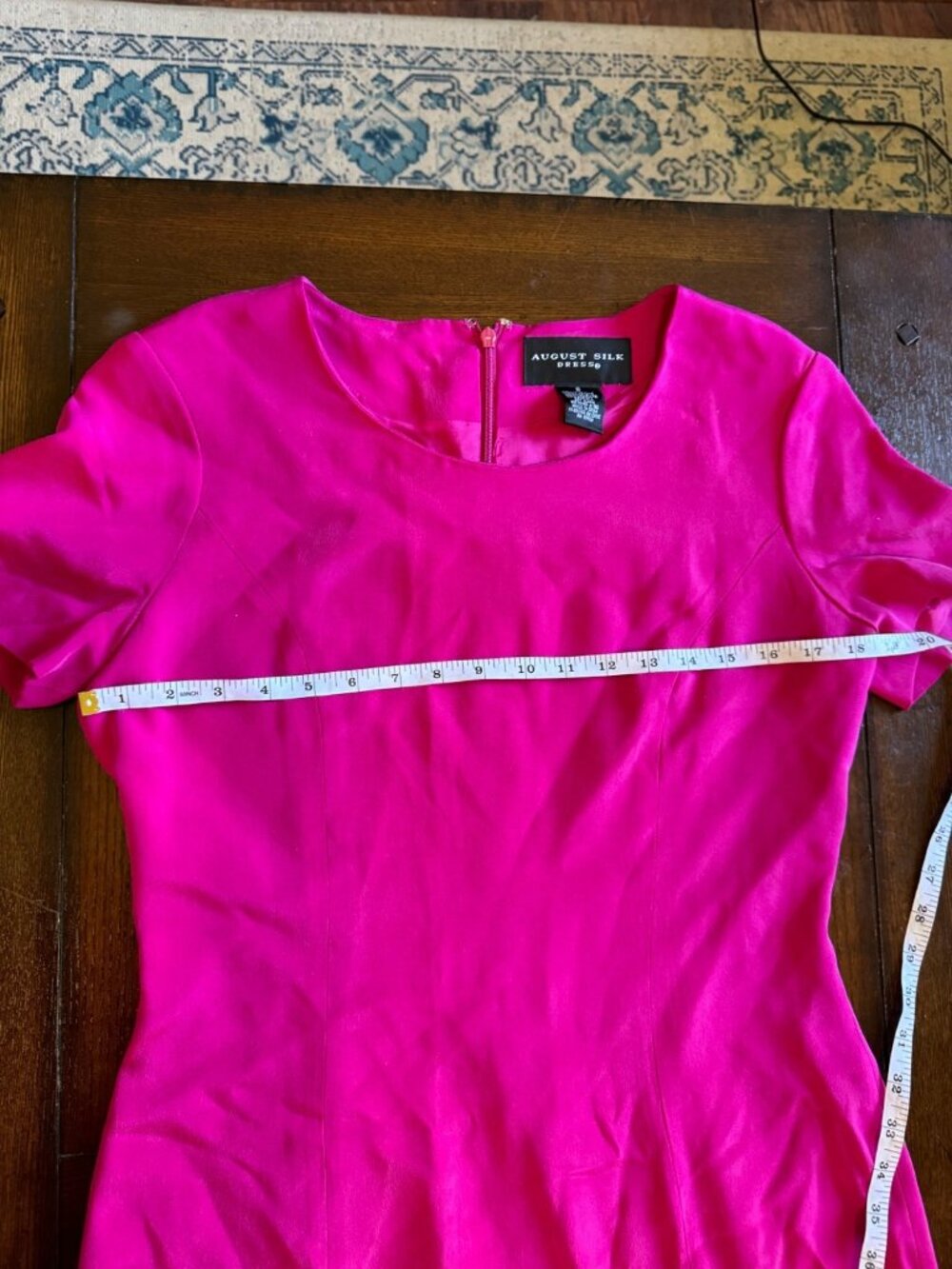 Vintage August Silk Sheath Dress Suit Set Fuchsia Pink Professional Office 8 - Picture 6 of 15